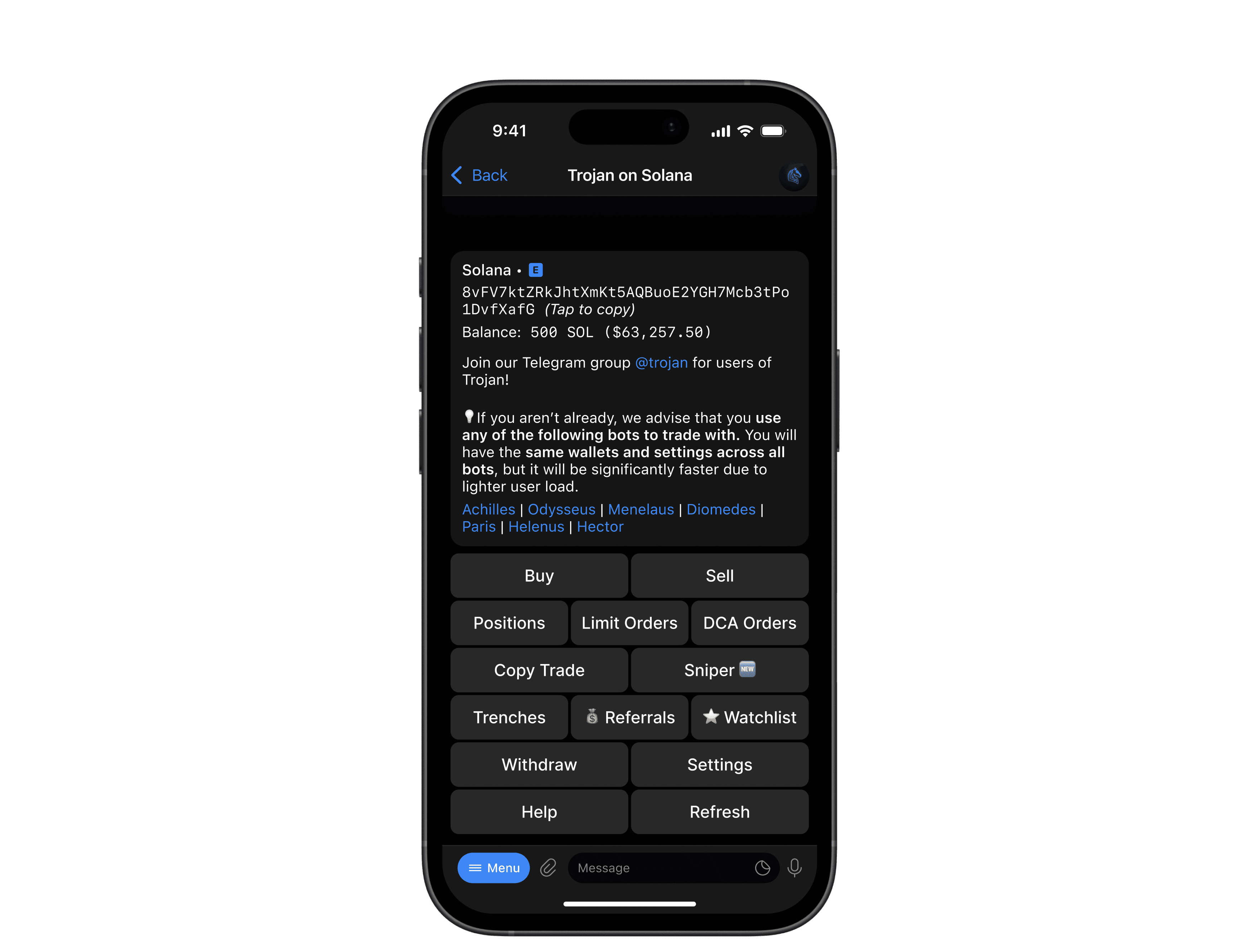 trojan-on-solana-telegram-trading-bot-on-iphone